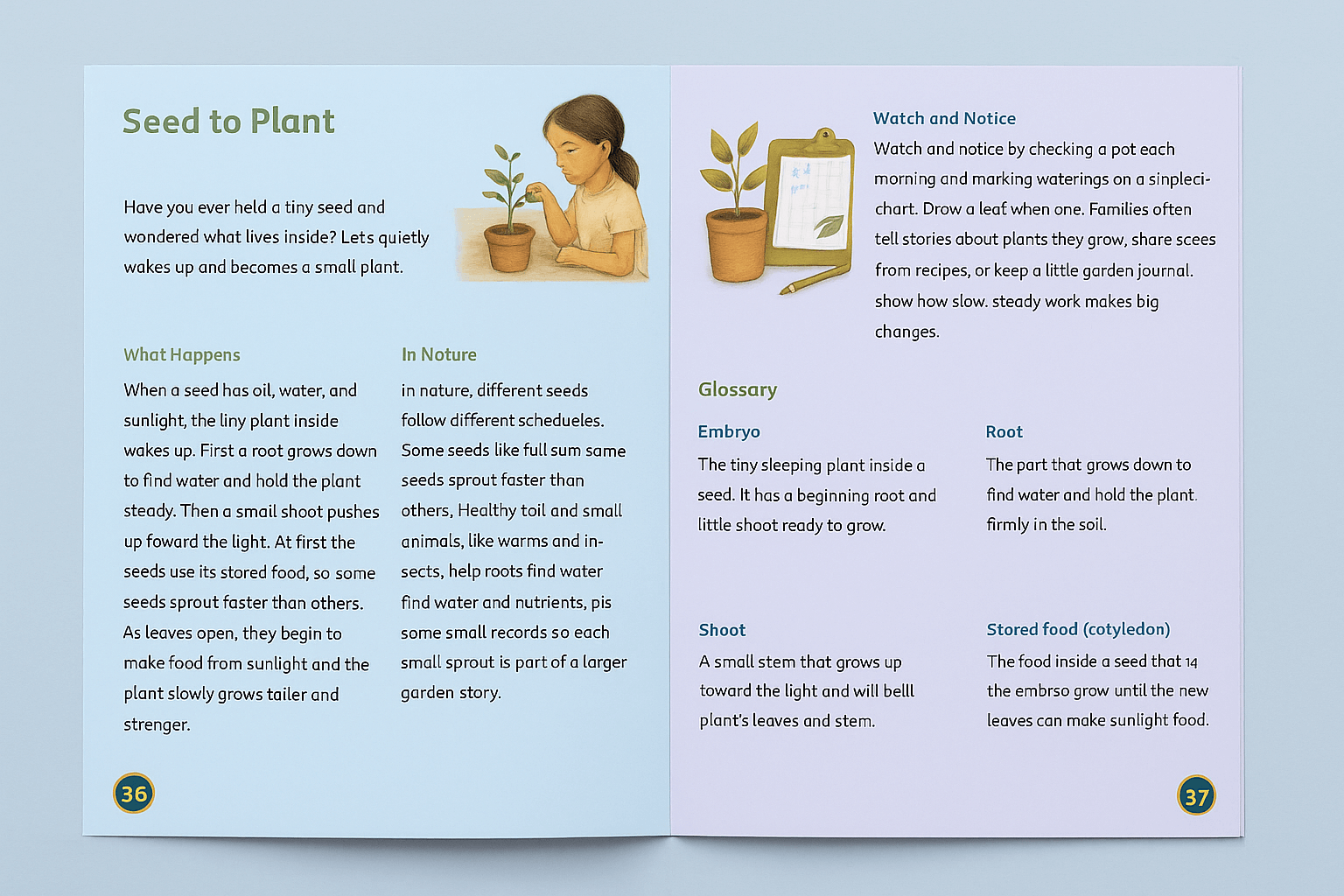 Open Wonderbook spread showing sample pages with activities and parent guides